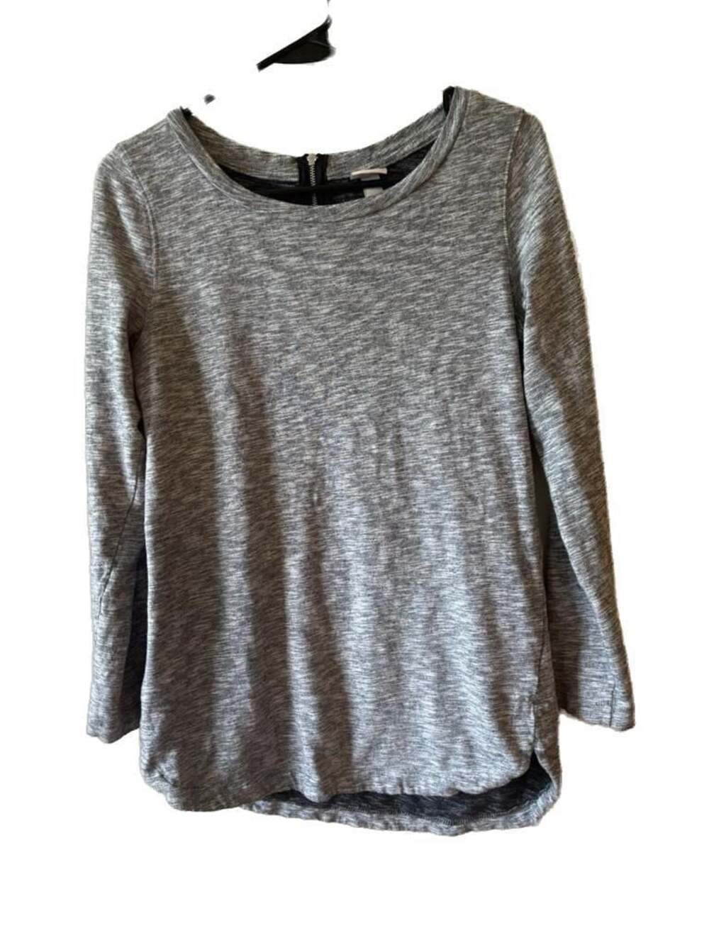 Merona Women's Long Sleeve Marled Gray Tunic Top with Back Zipper
